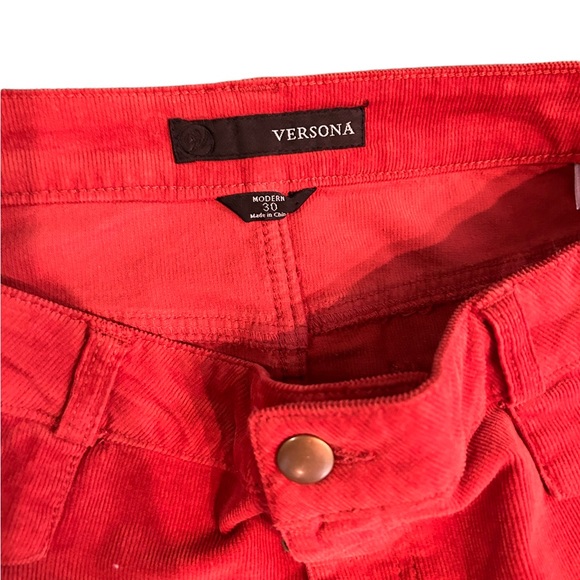 Versona Size 30 Orange Corduroy Mini Skirt, back pockets - Picture 3 of 5